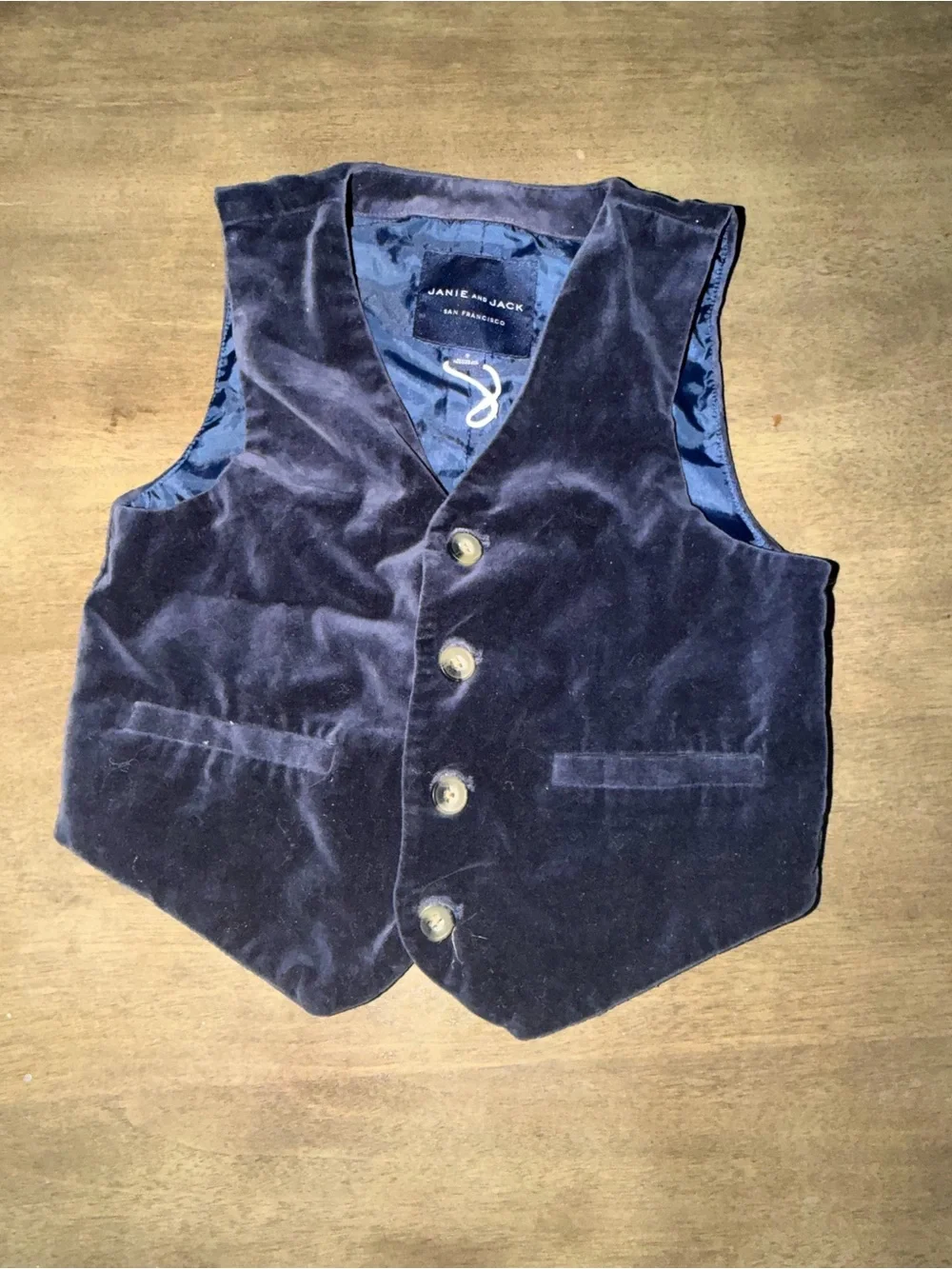 Janie and Jack 4 pcs holiday tarte pants shirt vest suits Navy Satin-Like Line